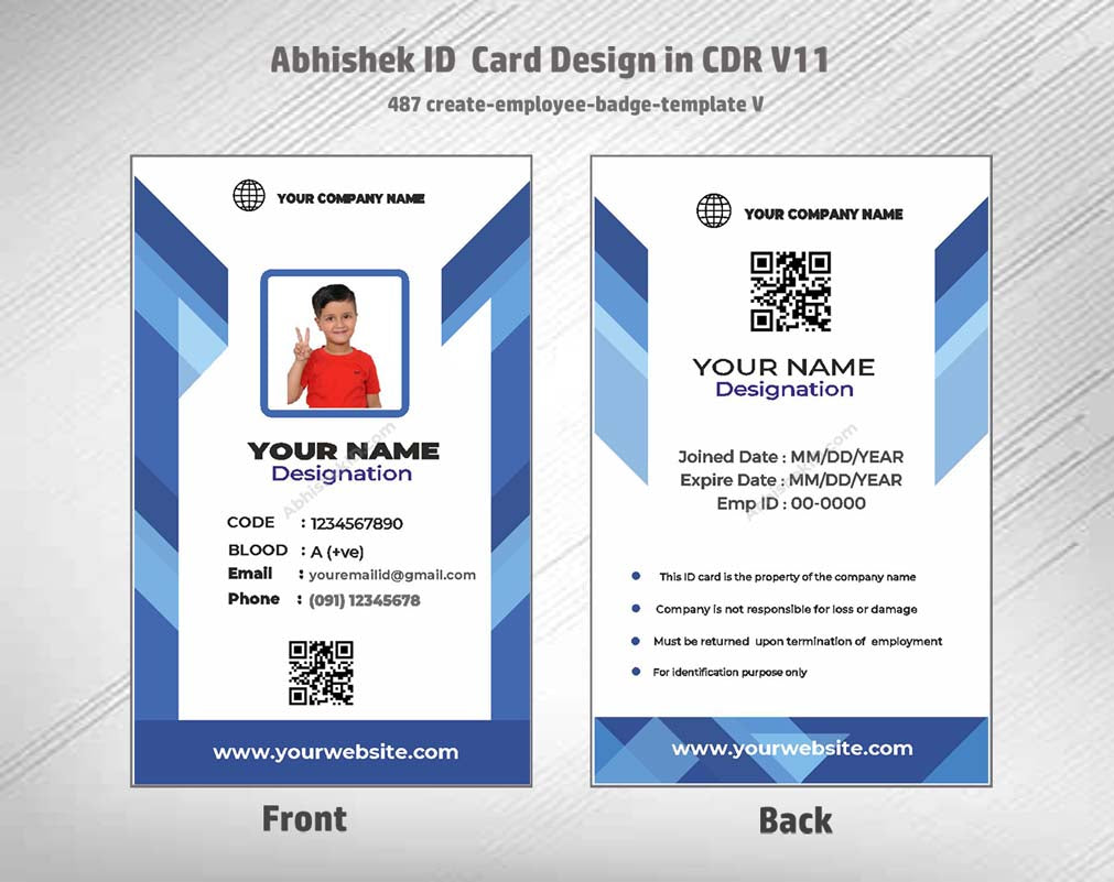 5/6 CorelDraw 11 Printable ID Card Design Templates | 100 Editable Designs India
