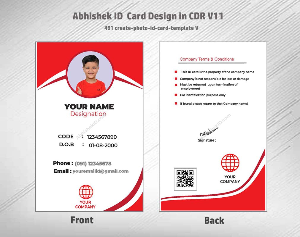 5/6 CorelDraw 11 Printable ID Card Design Templates | 100 Editable Designs India
