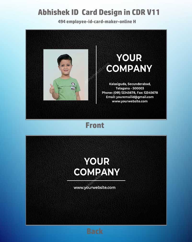 5/6 CorelDraw 11 Printable ID Card Design Templates | 100 Editable Designs India