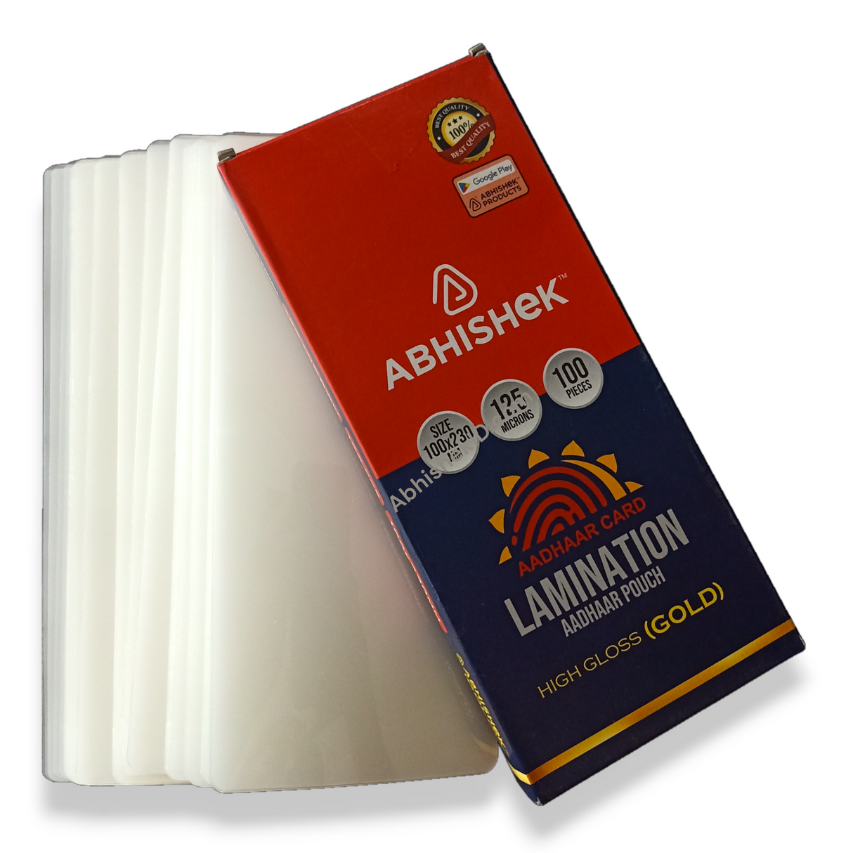 4X9 Inch Big Aadhar 125 Mic  Hot Lamination Pouch Glossy For Aadhar Cards