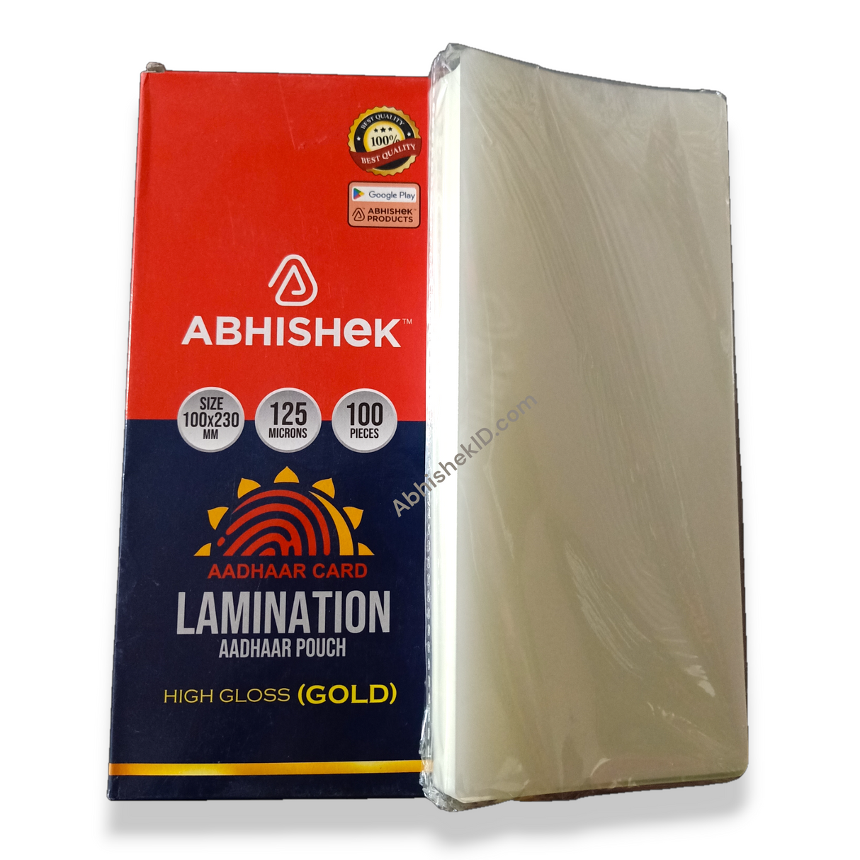 4X9 Inch Big Aadhar 125 Mic  Hot Lamination Pouch Glossy For Aadhar Cards