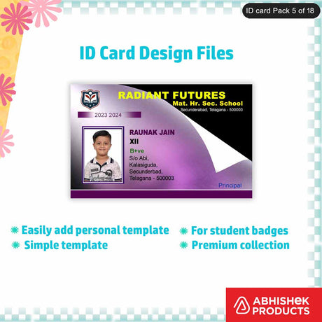 High-quality PVC ID card template, fully customizable and professional