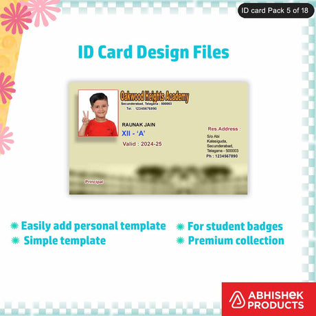 Professional employee ID badge design template with customizable elements for corporate use