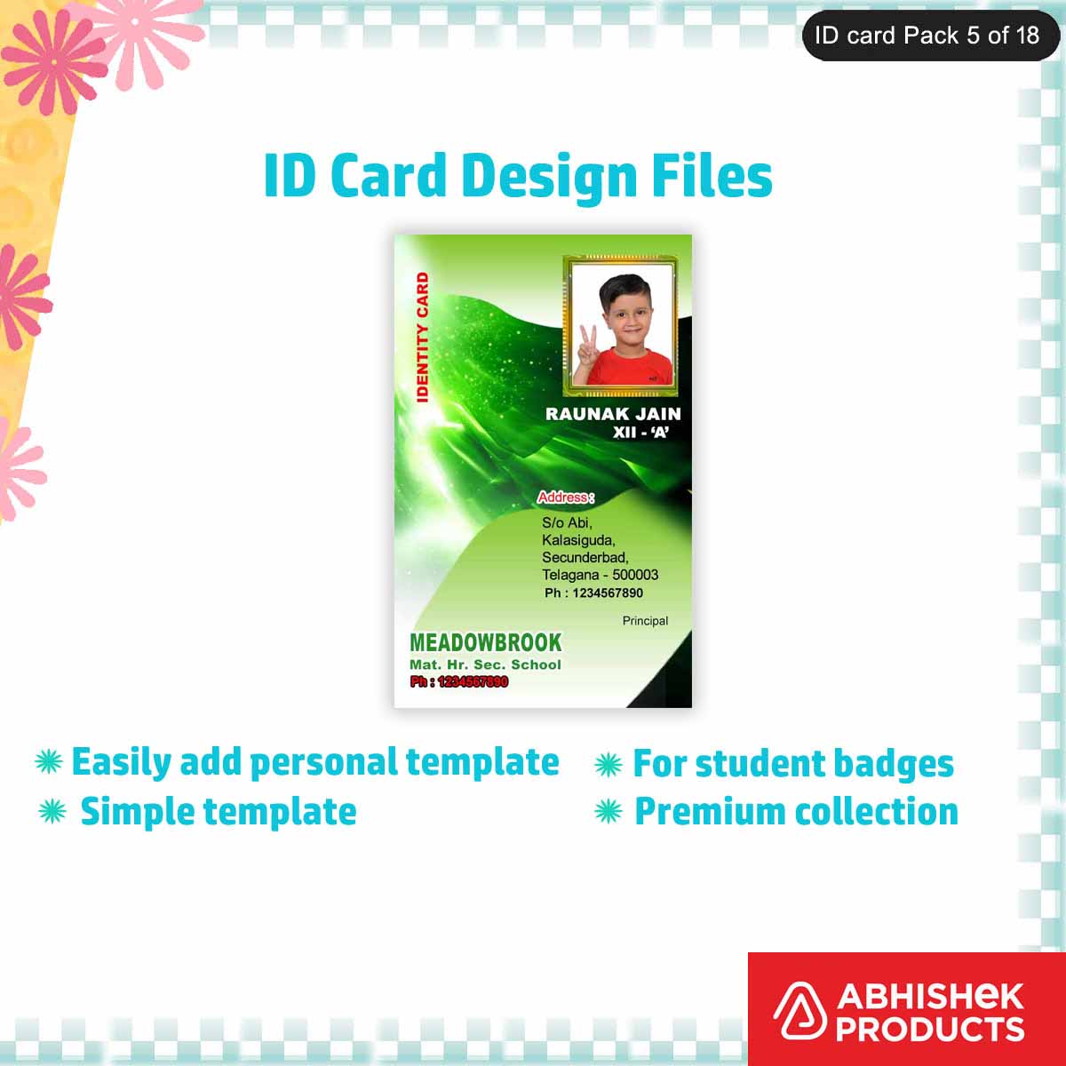 PSD design for making employee ID cards, featuring customizable design elements