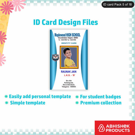 PSD design for creating custom ID badges, featuring professional design elements