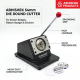 54mm round die cutter side view showing imported steel blade and cutting die