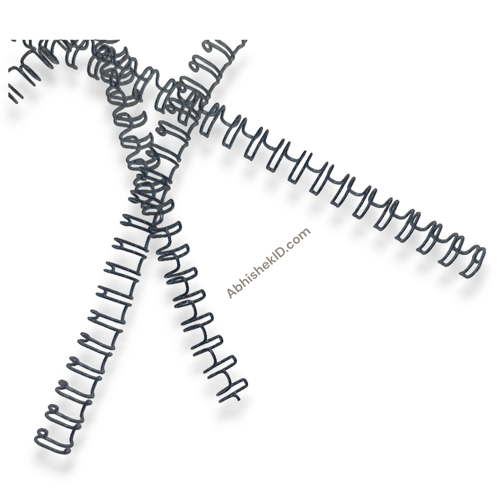 A4 ബ്ലാക്ക് വൈറോ ബൈൻഡിംഗ് മെറ്റൽ ലൂപ്പുകൾ വളയങ്ങൾ 3.1 അനുപാതം - കട്ട് പിസികൾ