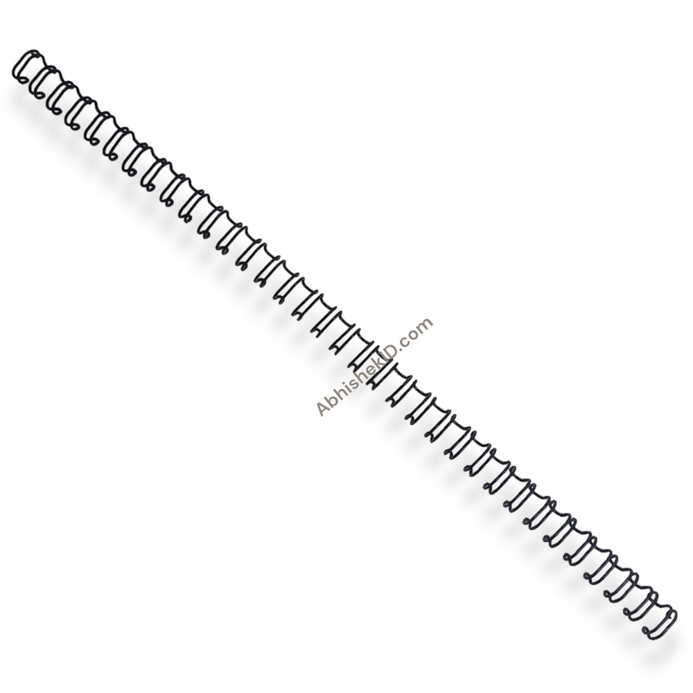 A4 ബ്ലാക്ക് വൈറോ ബൈൻഡിംഗ് മെറ്റൽ ലൂപ്പുകൾ വളയങ്ങൾ 3.1 അനുപാതം - കട്ട് പിസികൾ