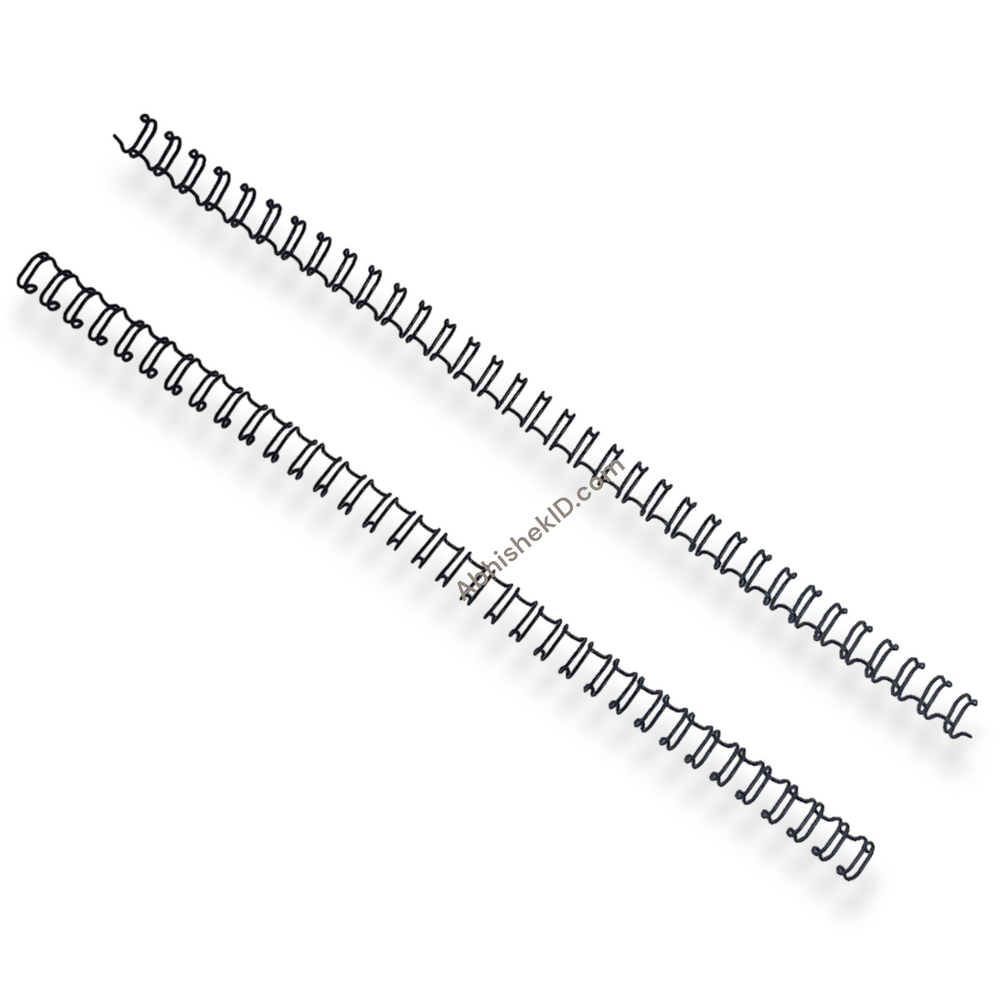 A4 ബ്ലാക്ക് വൈറോ ബൈൻഡിംഗ് മെറ്റൽ ലൂപ്പുകൾ വളയങ്ങൾ 3.1 അനുപാതം - കട്ട് പിസികൾ