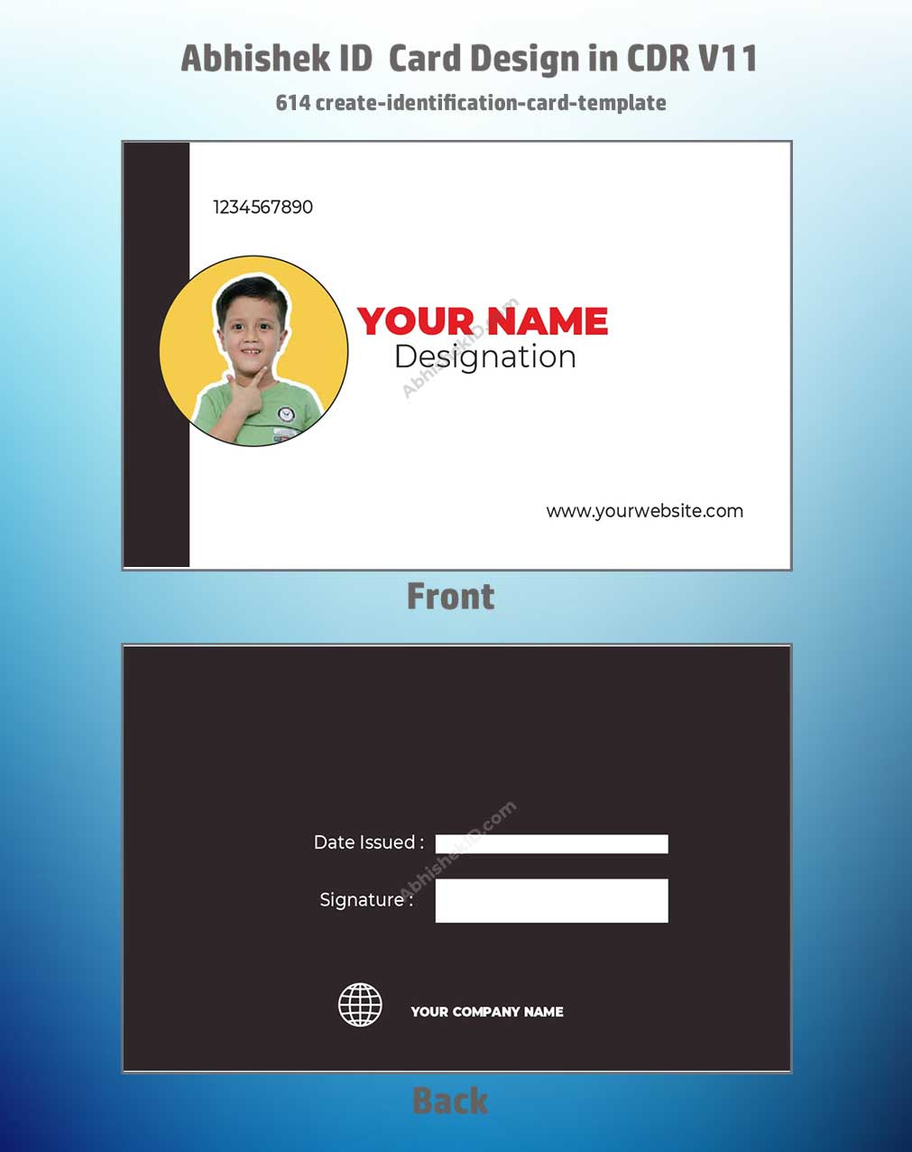 6/6 CorelDraw 11 Printable ID Card Design Templates | 100 Editable Designs India