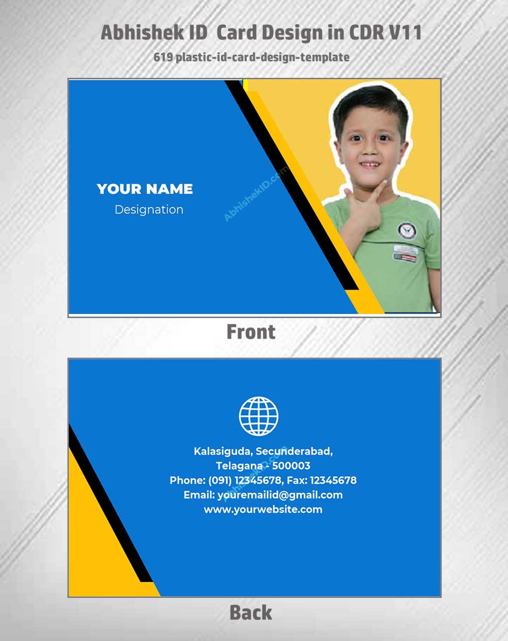 6/6 CorelDraw 11 Printable ID Card Design Templates | 100 Editable Designs India
