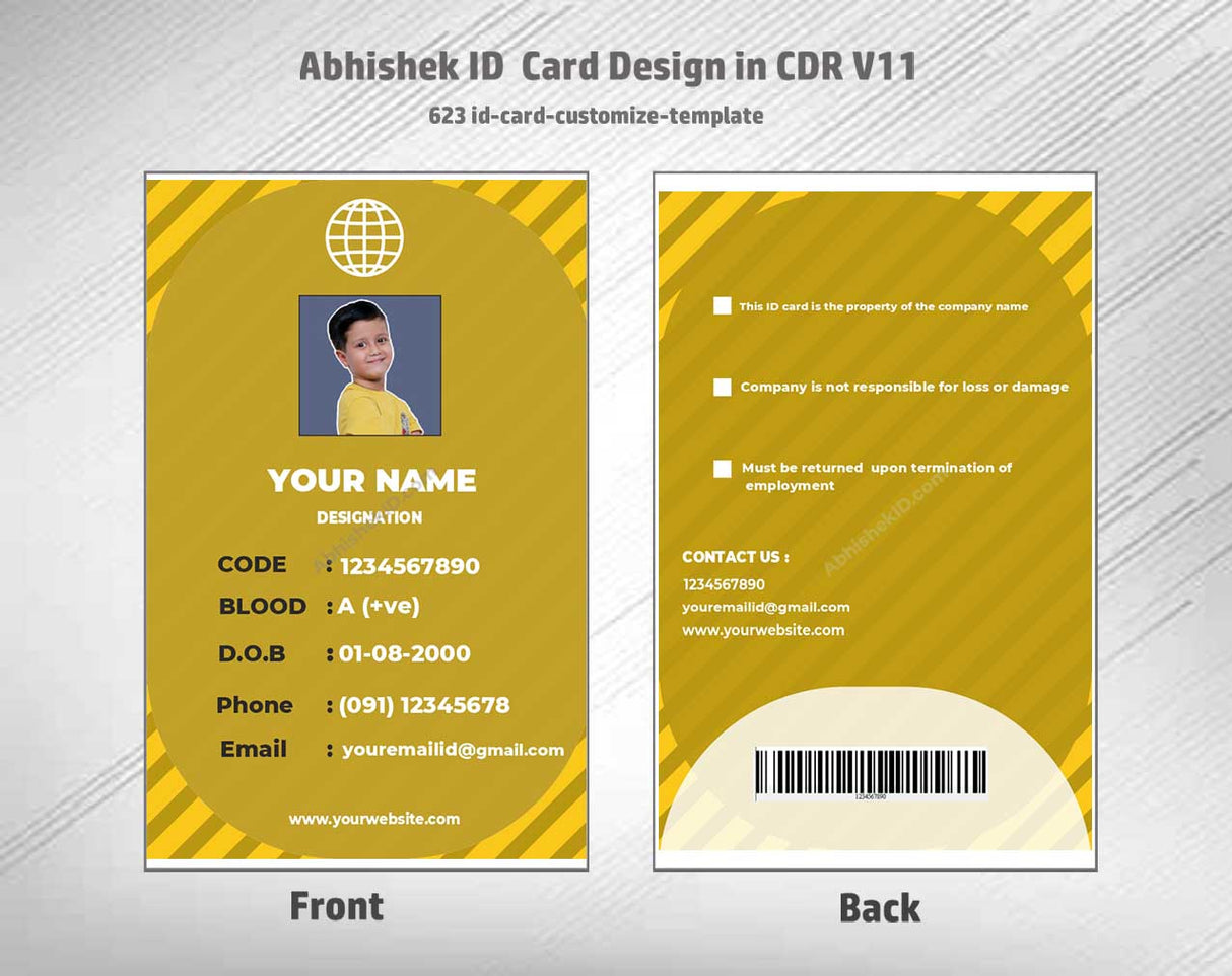 6/6 CorelDraw 11 Printable ID Card Design Templates | 100 Editable Designs India