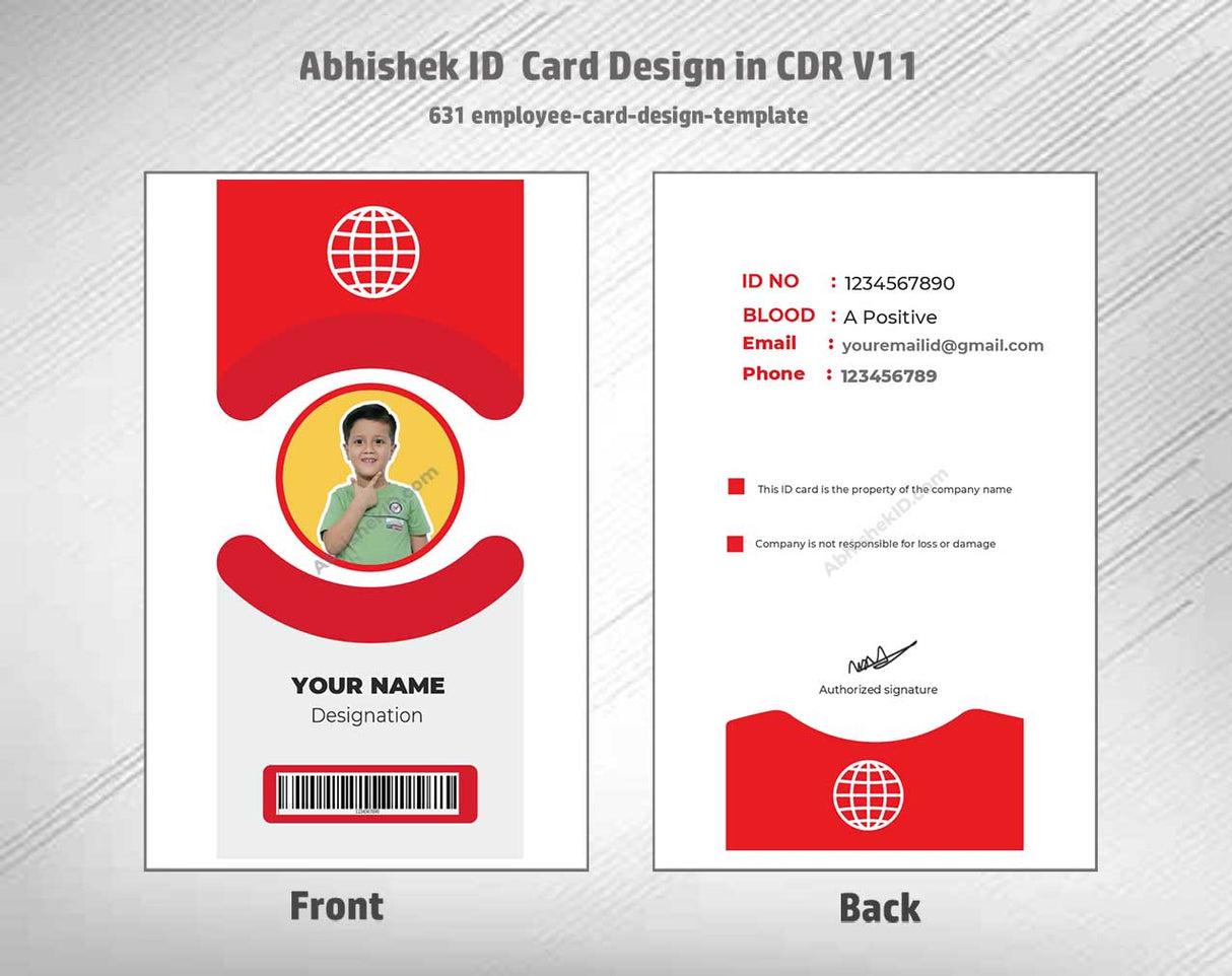 6/6 CorelDraw 11 Printable ID Card Design Templates | 100 Editable Designs India