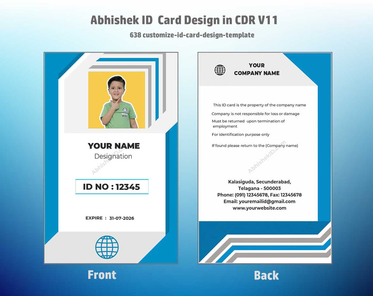 6/6 CorelDraw 11 Printable ID Card Design Templates | 100 Editable Designs India