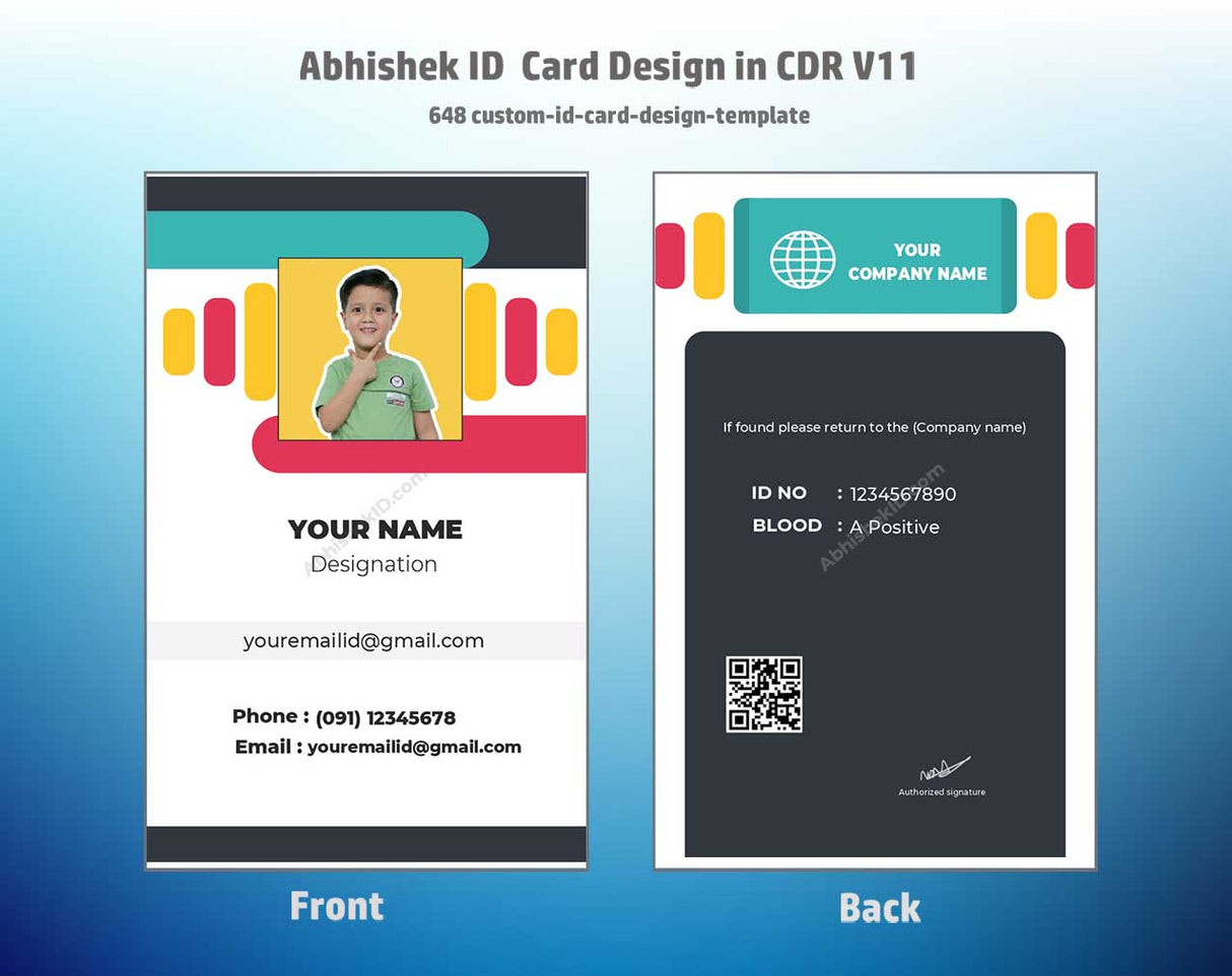 6/6 CorelDraw 11 Printable ID Card Design Templates | 100 Editable Designs India