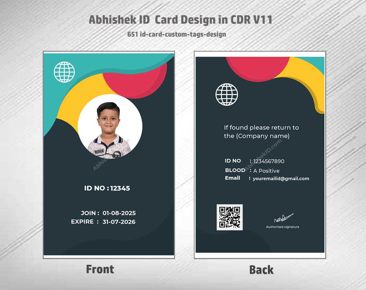 6/6 CorelDraw 11 Printable ID Card Design Templates | 100 Editable Designs India