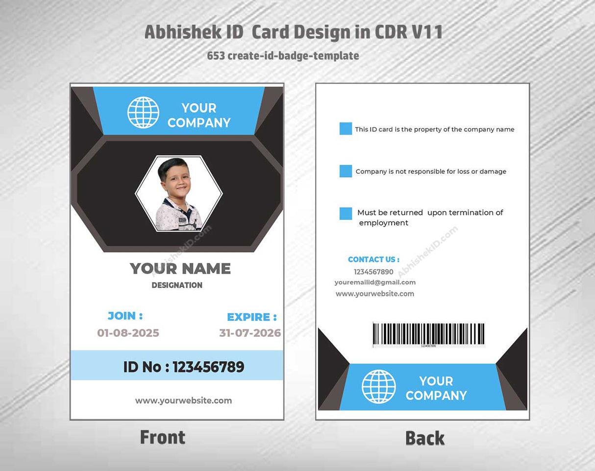 6/6 CorelDraw 11 Printable ID Card Design Templates | 100 Editable Designs India
