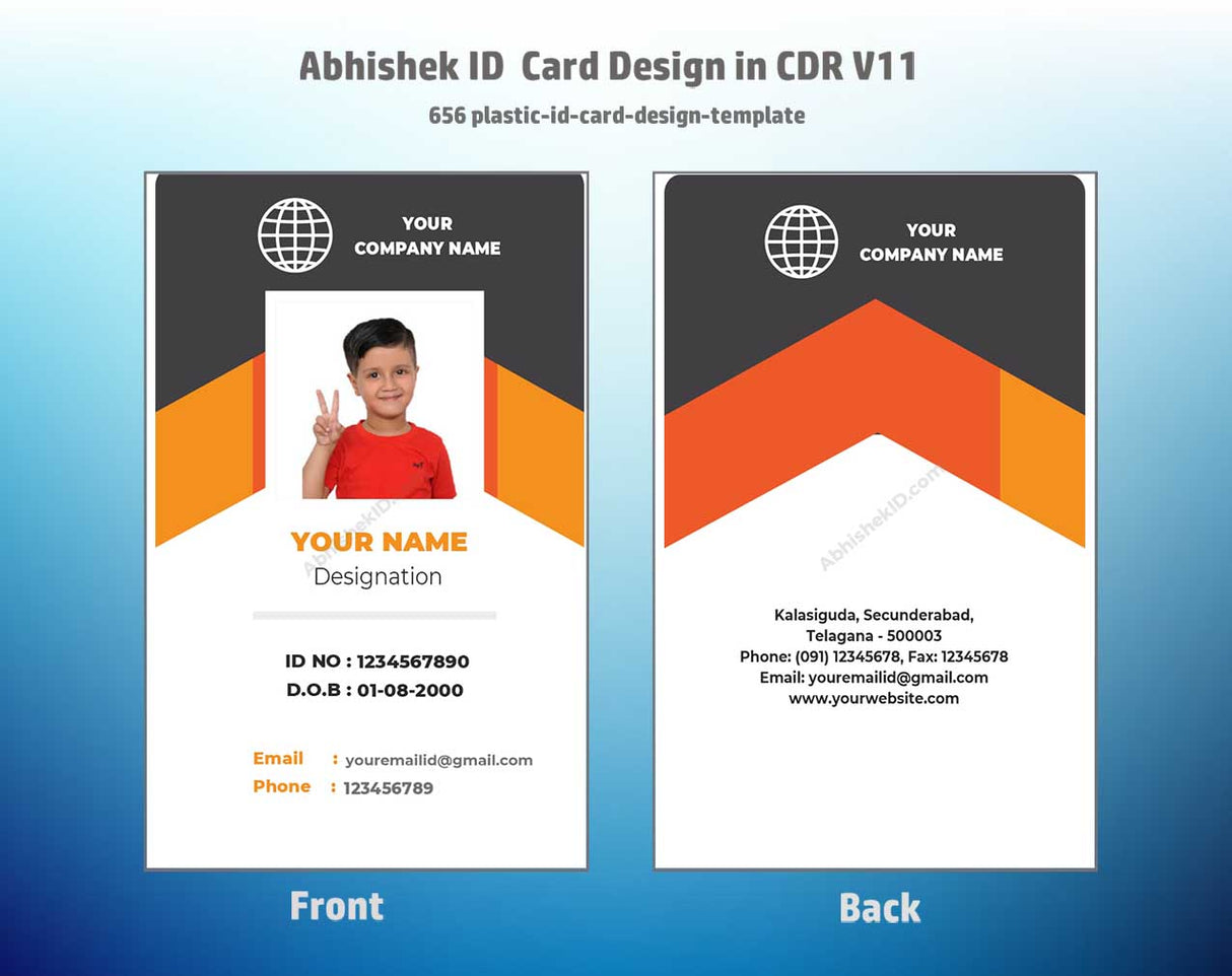 6/6 CorelDraw 11 Printable ID Card Design Templates | 100 Editable Designs India