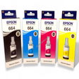 Epson Original 664 Ink Bottles for EcoTank printers supporting high volume office document printing.