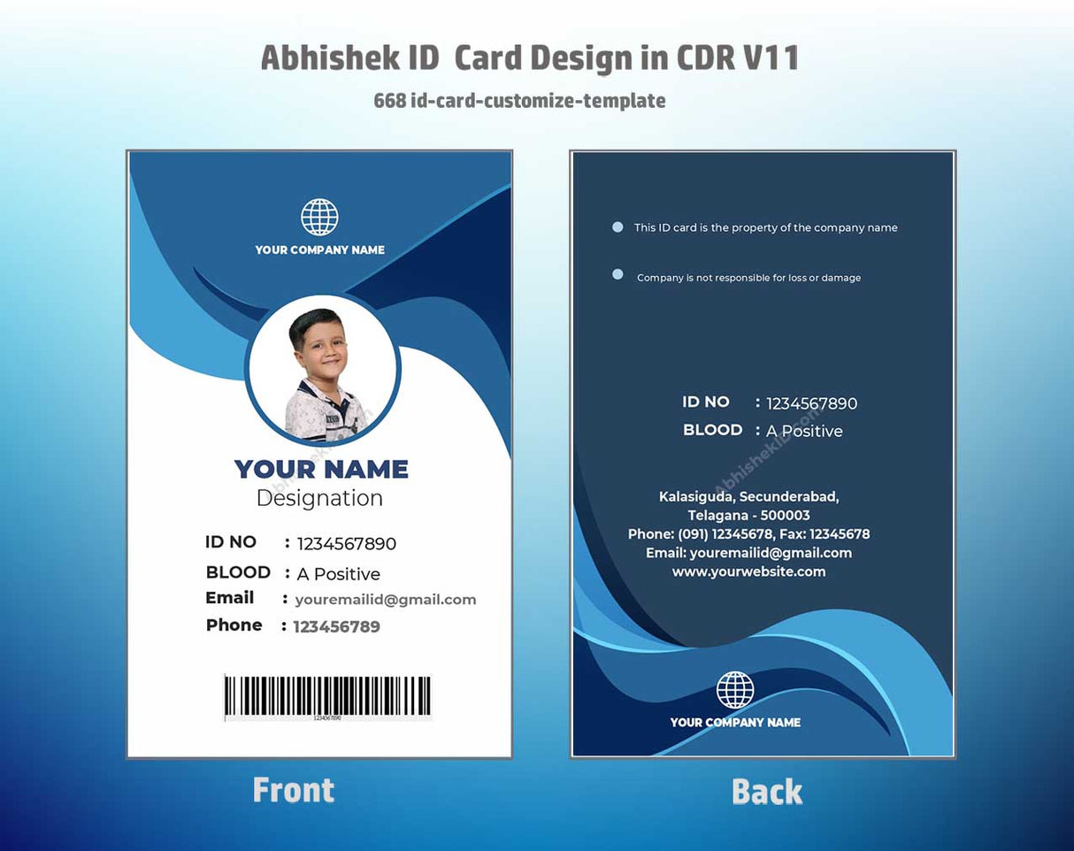 6/6 CorelDraw 11 Printable ID Card Design Templates | 100 Editable Designs India