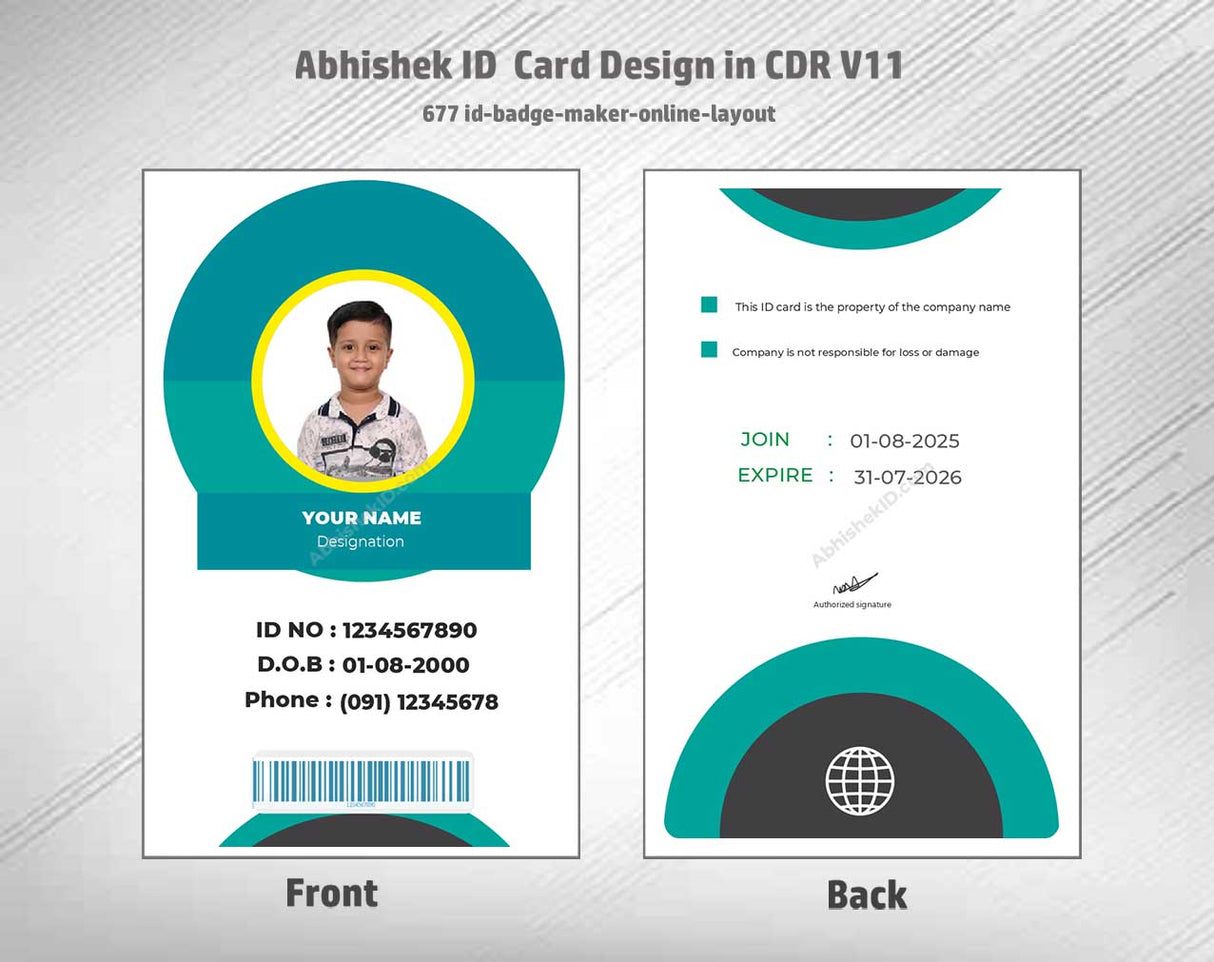 6/6 CorelDraw 11 Printable ID Card Design Templates | 100 Editable Designs India