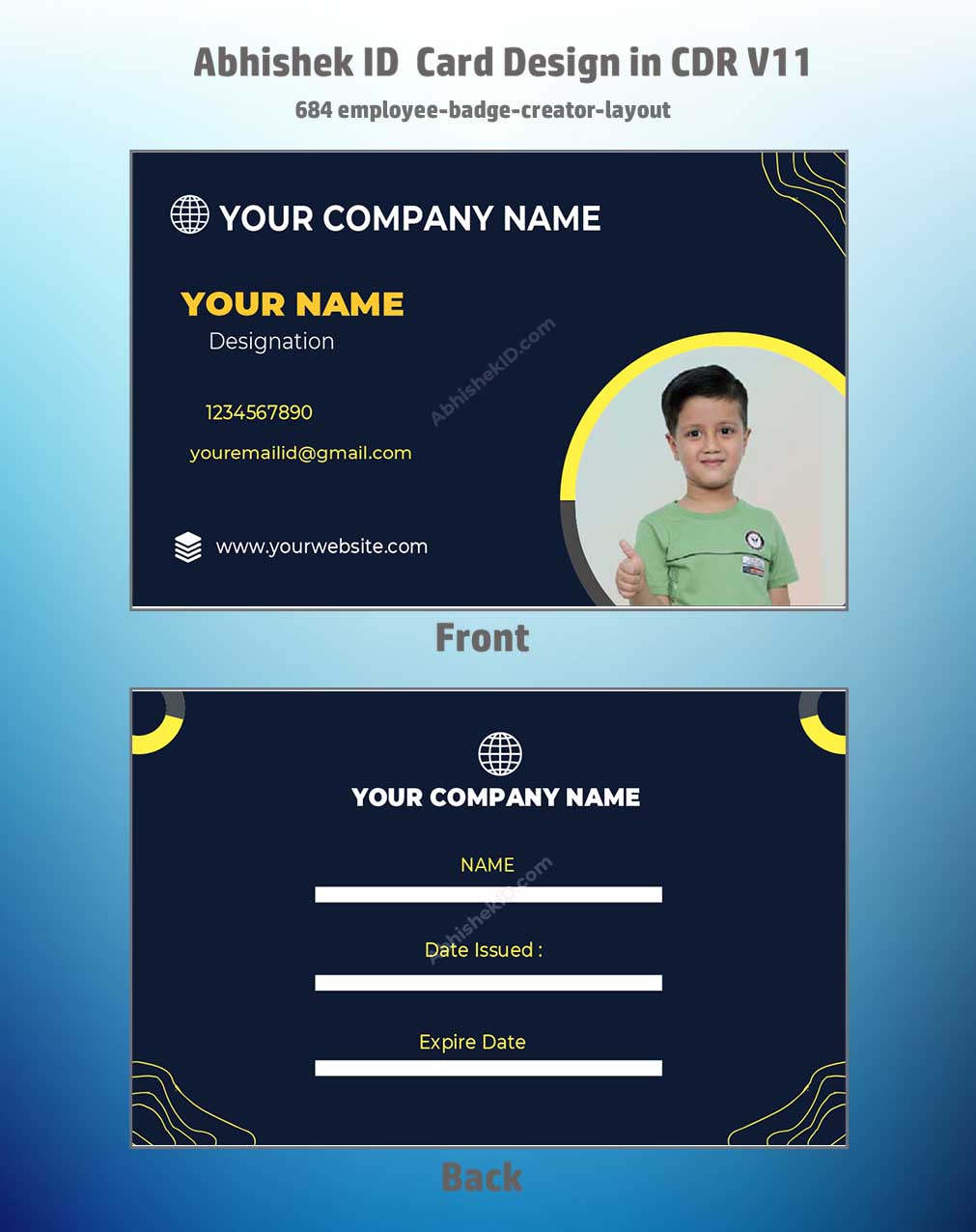 6/6 CorelDraw 11 Printable ID Card Design Templates | 100 Editable Designs India