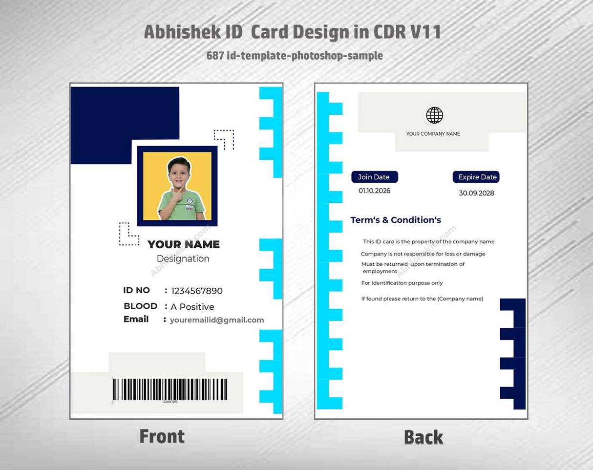 6/6 CorelDraw 11 Printable ID Card Design Templates | 100 Editable Designs India