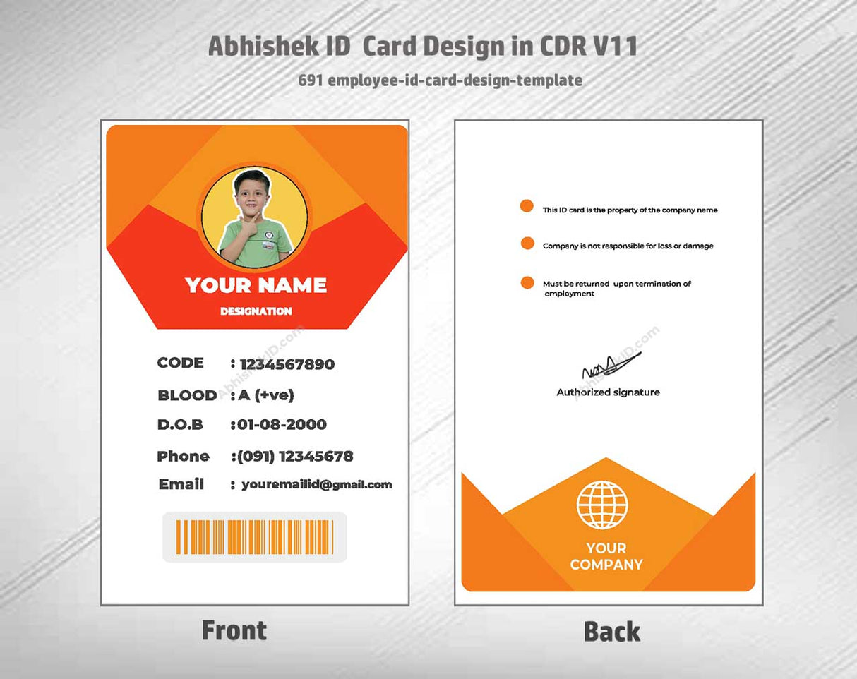 6/6 CorelDraw 11 Printable ID Card Design Templates | 100 Editable Designs India