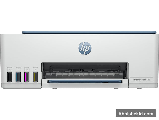 HP Smart Tank 585 wireless all-in-one ink tank printer front profile view