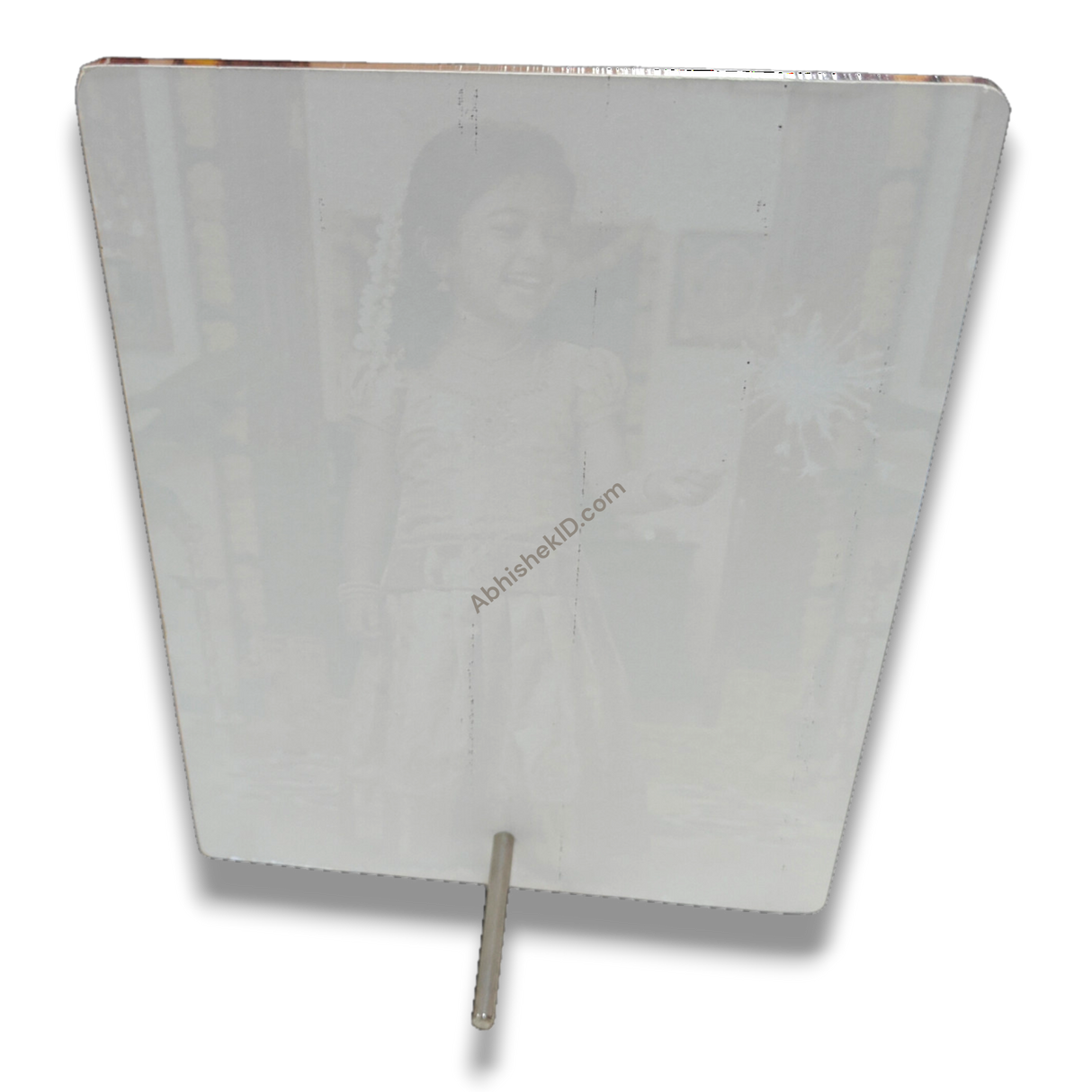 6x8 Acrylic Photo Stand - Portrait and Landscape Orientation - Angle View