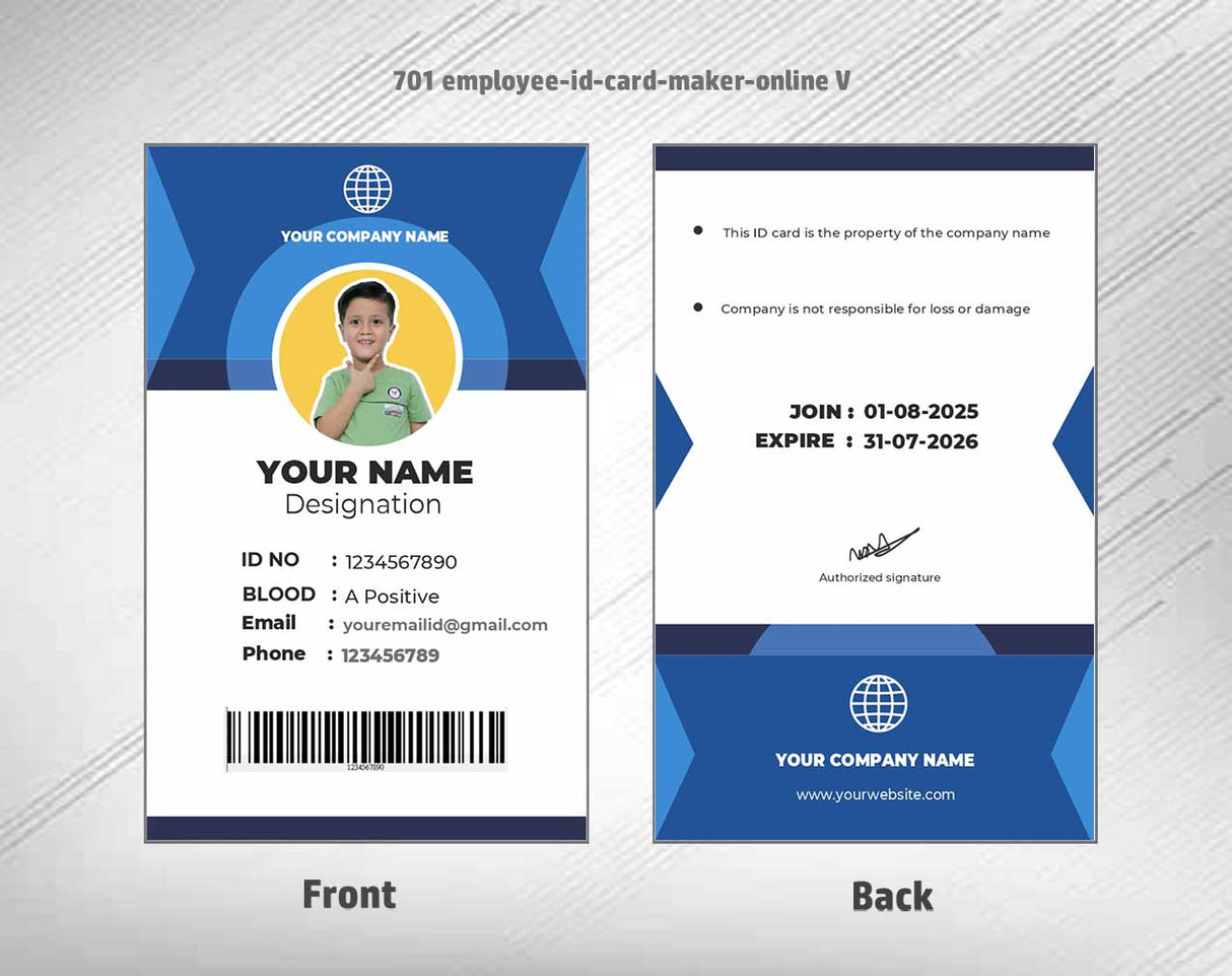 7/8 CorelDraw 11 Printable ID Card Design Templates | 100 Editable Designs India