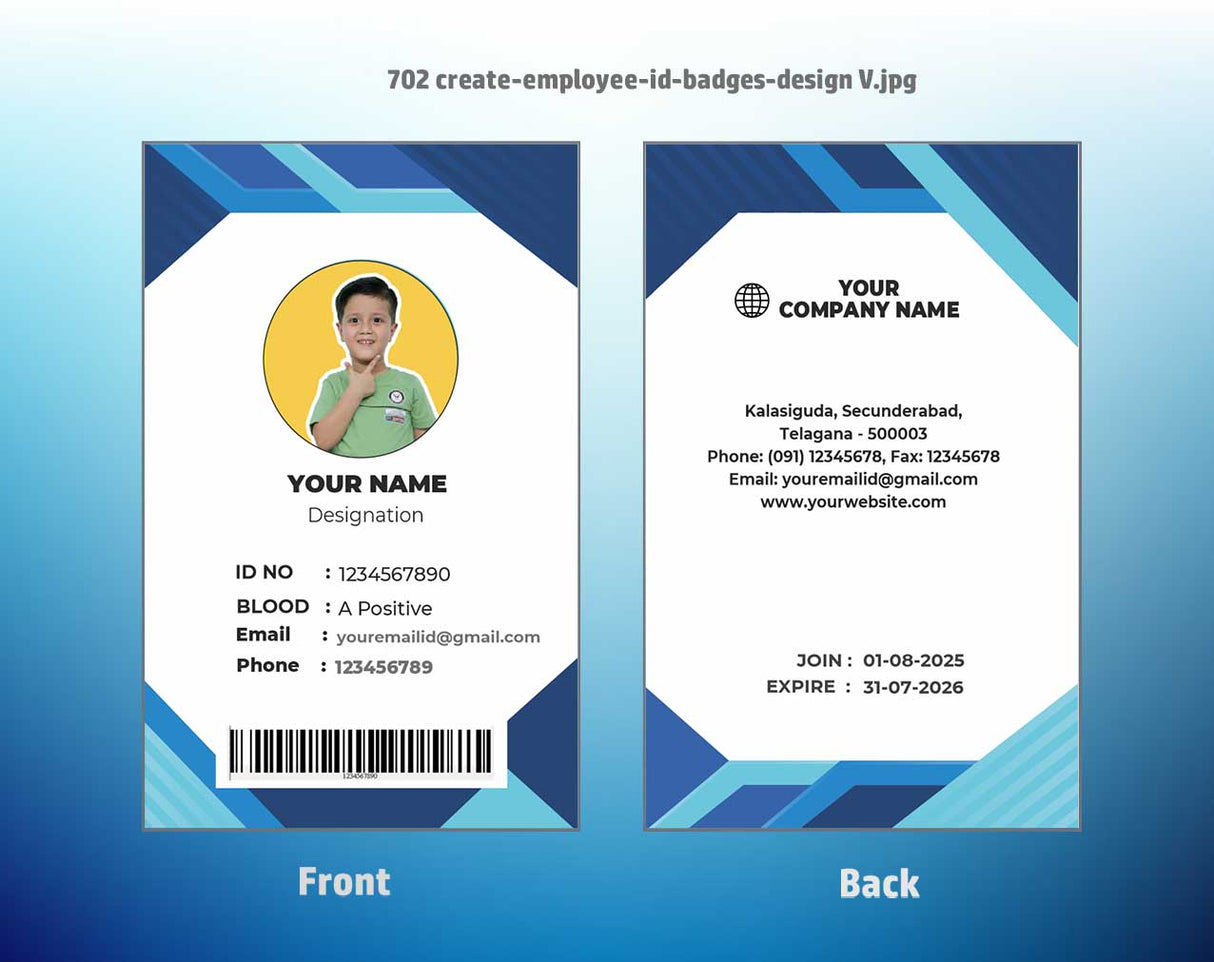 7/8 CorelDraw 11 Printable ID Card Design Templates | 100 Editable Designs India