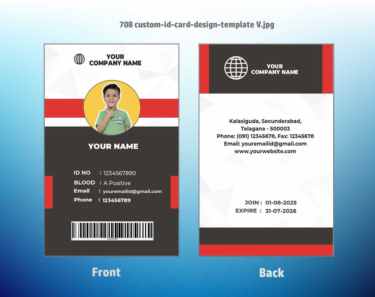 7/8 CorelDraw 11 Printable ID Card Design Templates | 100 Editable Designs India