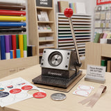 70mm heavy duty badge cutter top down view showing circular die opening
