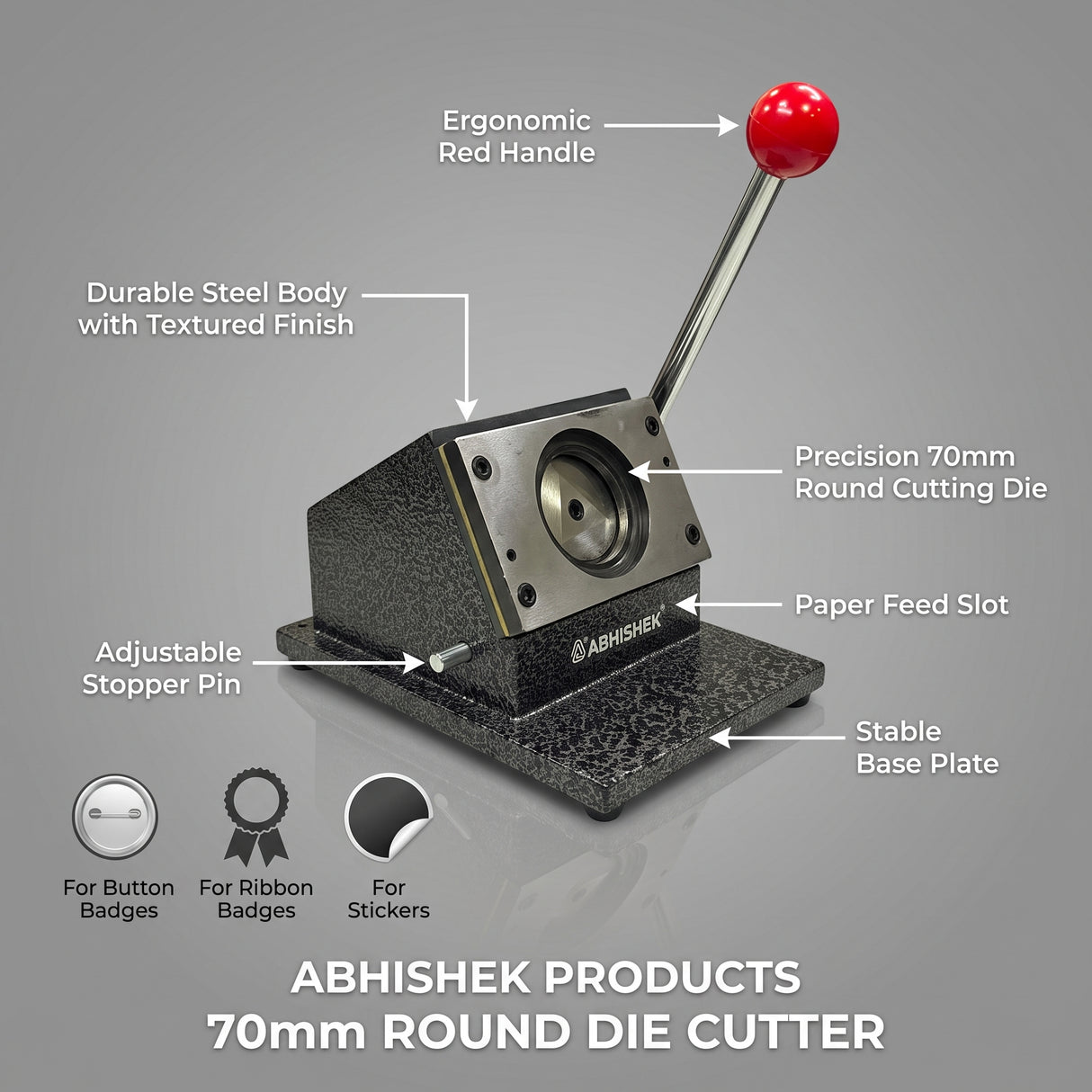70mm badge cutter cutting base with alignment slot for paper positioning