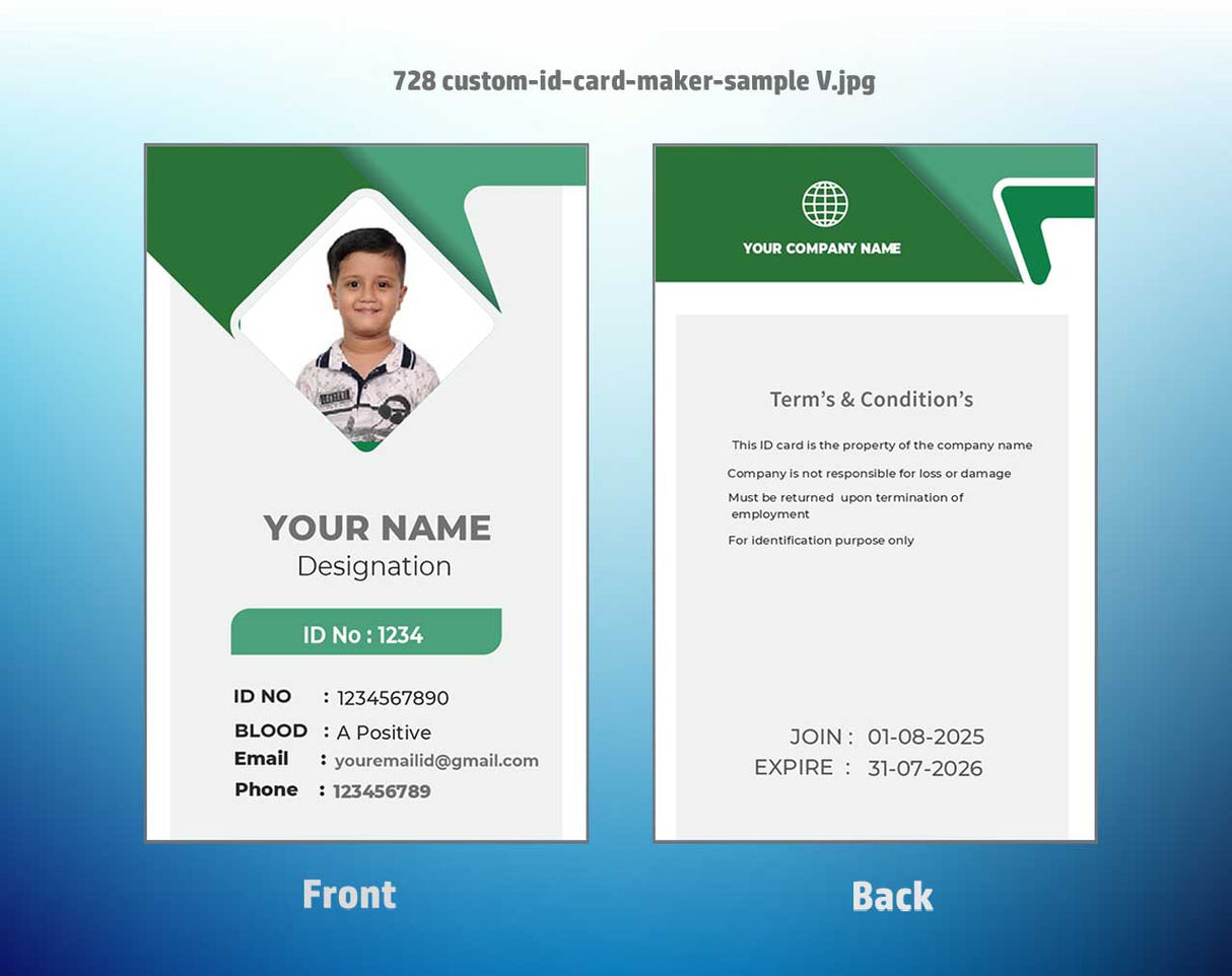 7/8 CorelDraw 11 Printable ID Card Design Templates | 100 Editable Designs India