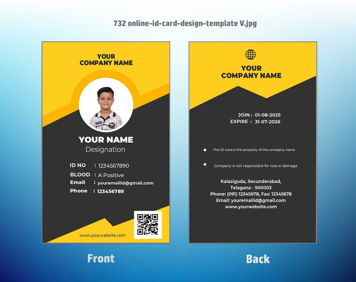 7/8 CorelDraw 11 Printable ID Card Design Templates | 100 Editable Designs India