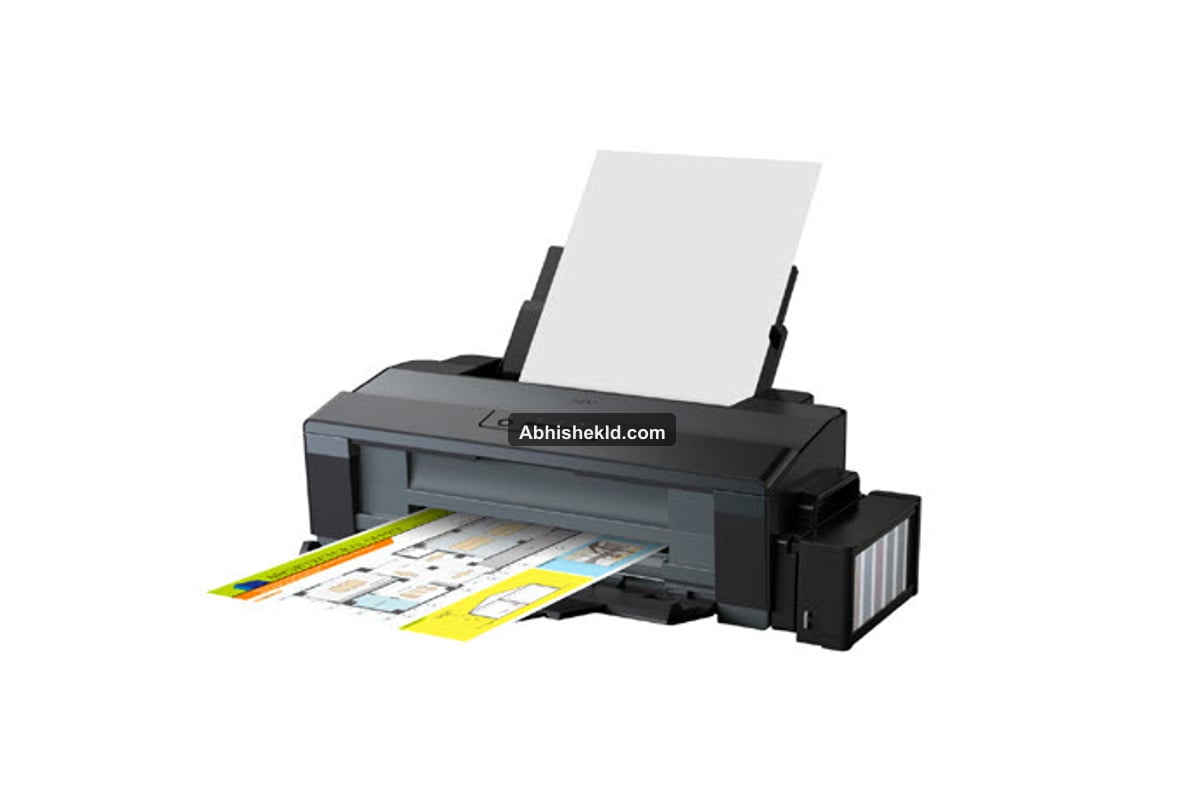 Epson L1300 external high capacity ink tank refill system detailed close up
