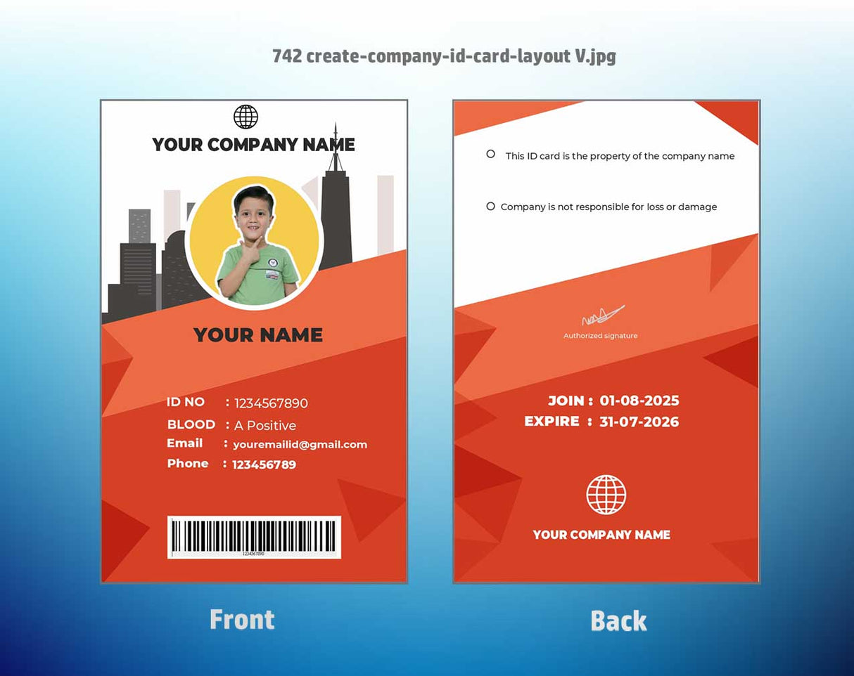 7/8 CorelDraw 11 Printable ID Card Design Templates | 100 Editable Designs India