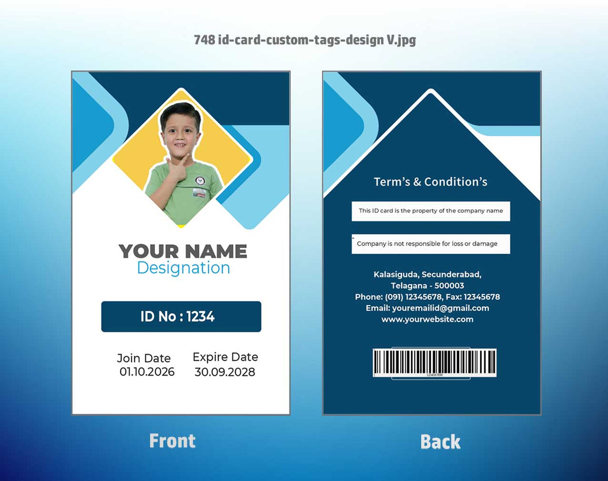 7/8 CorelDraw 11 Printable ID Card Design Templates | 100 Editable Designs India