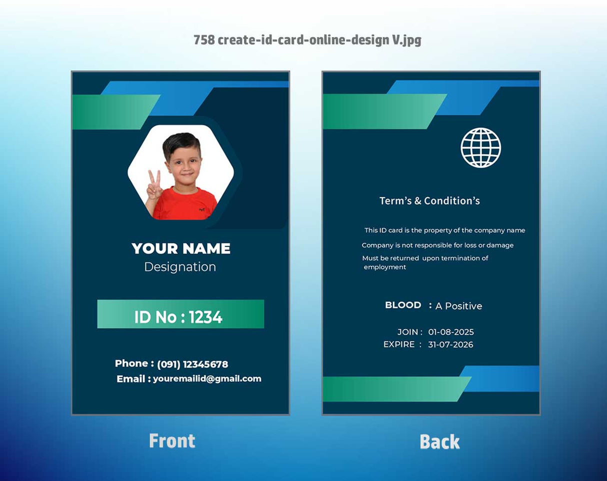 7/8 CorelDraw 11 Printable ID Card Design Templates | 100 Editable Designs India