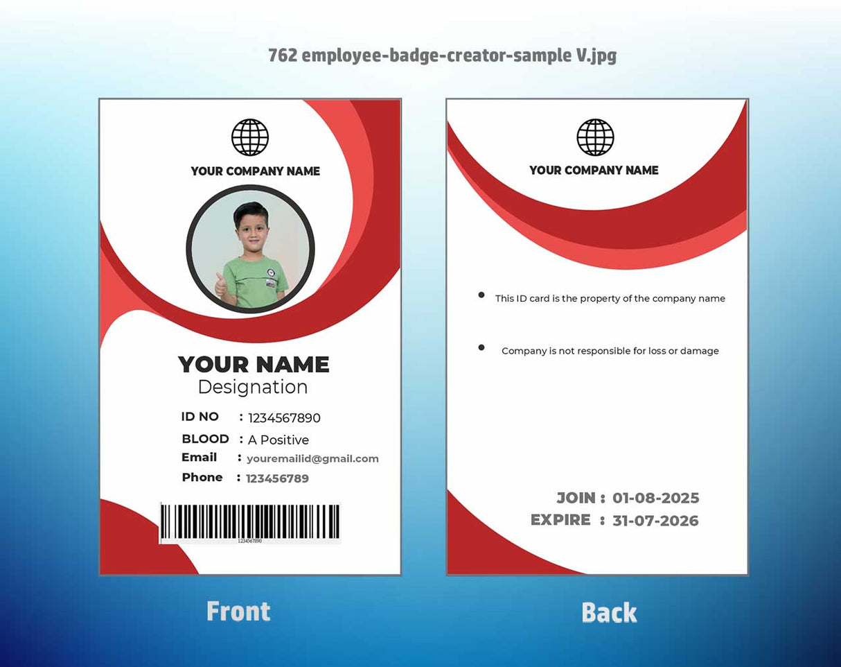 7/8 CorelDraw 11 Printable ID Card Design Templates | 100 Editable Designs India