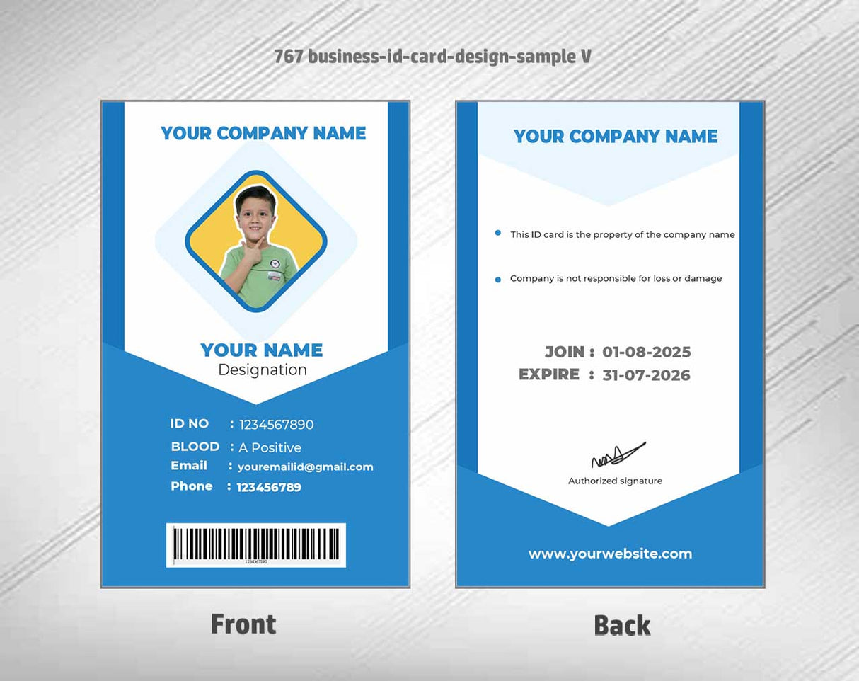 7/8 CorelDraw 11 Printable ID Card Design Templates | 100 Editable Designs India