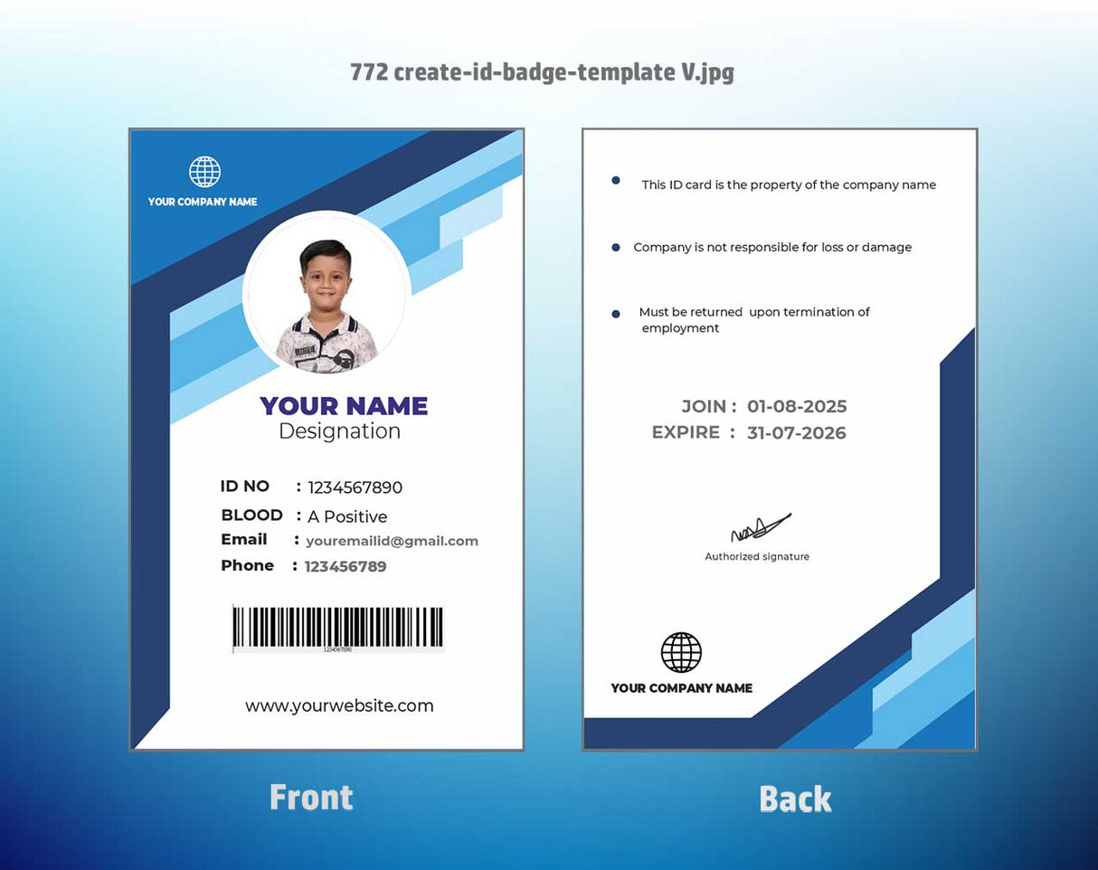 7/8 CorelDraw 11 Printable ID Card Design Templates | 100 Editable Designs India