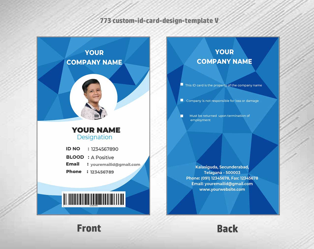 7/8 CorelDraw 11 Printable ID Card Design Templates | 100 Editable Designs India
