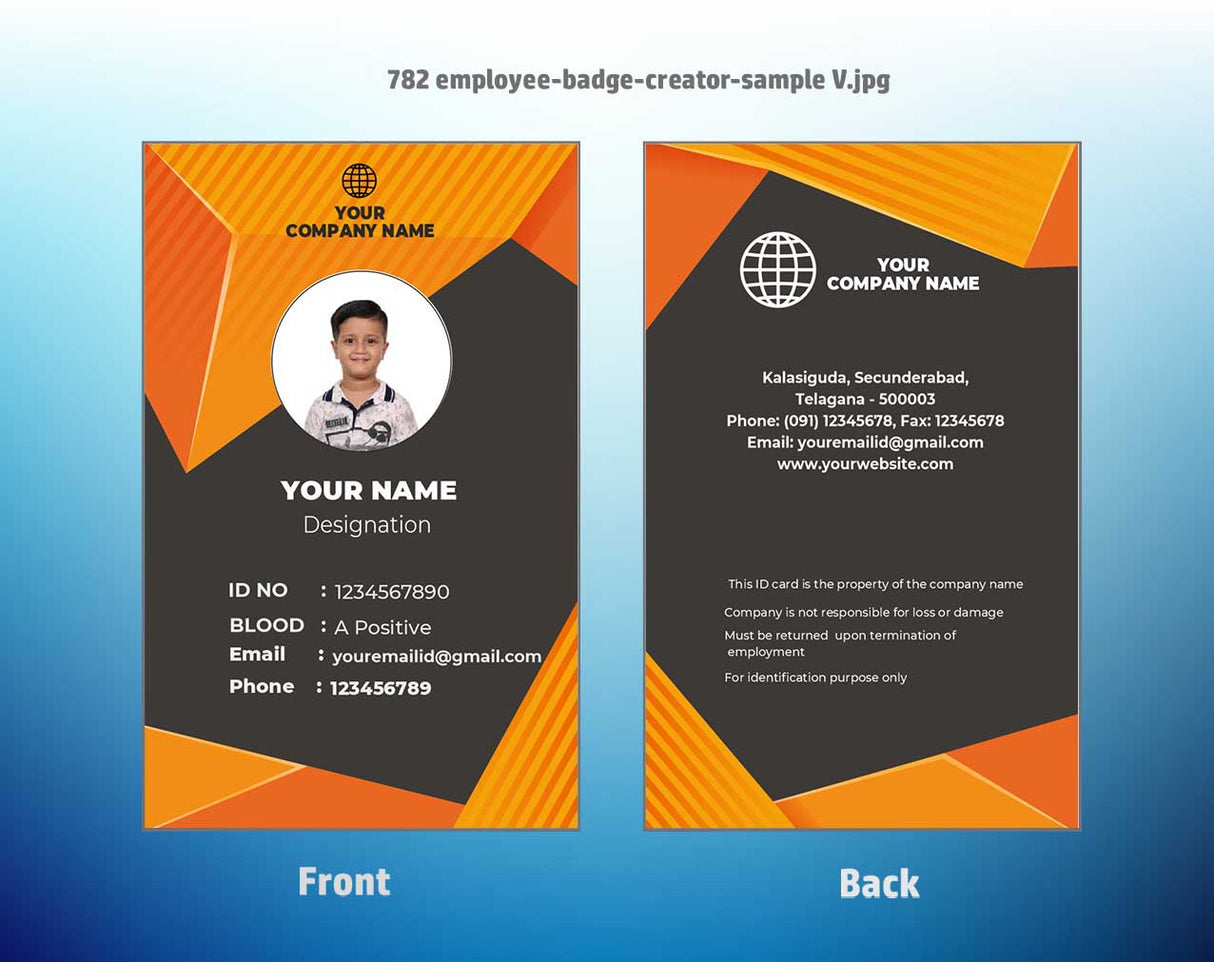 7/8 CorelDraw 11 Printable ID Card Design Templates | 100 Editable Designs India