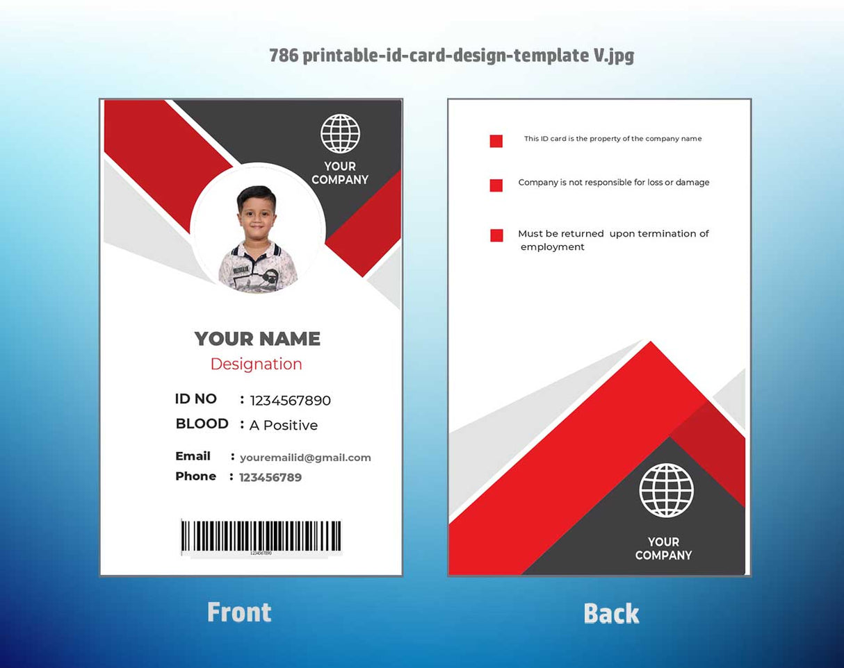 7/8 CorelDraw 11 Printable ID Card Design Templates | 100 Editable Designs India