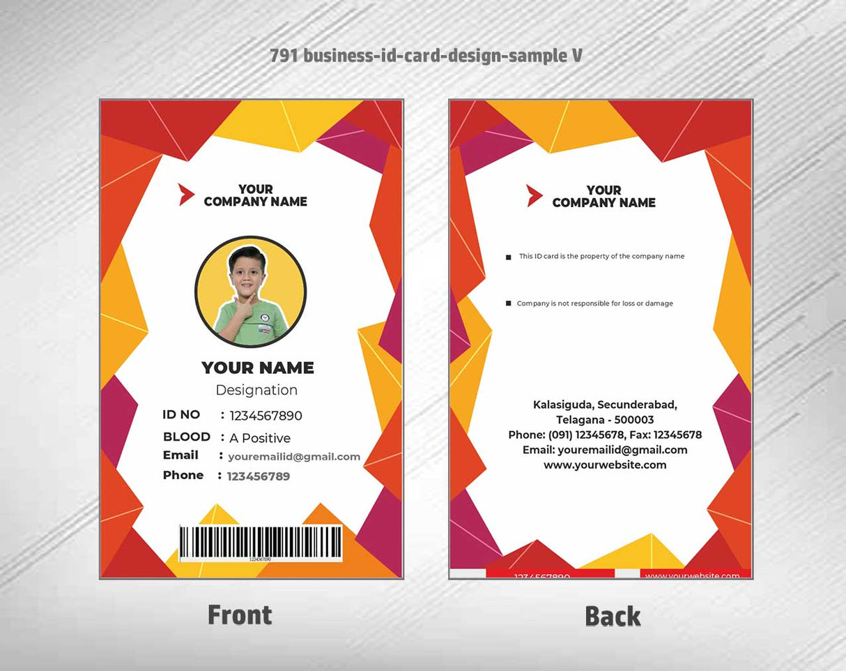 7/8 CorelDraw 11 Printable ID Card Design Templates | 100 Editable Designs India