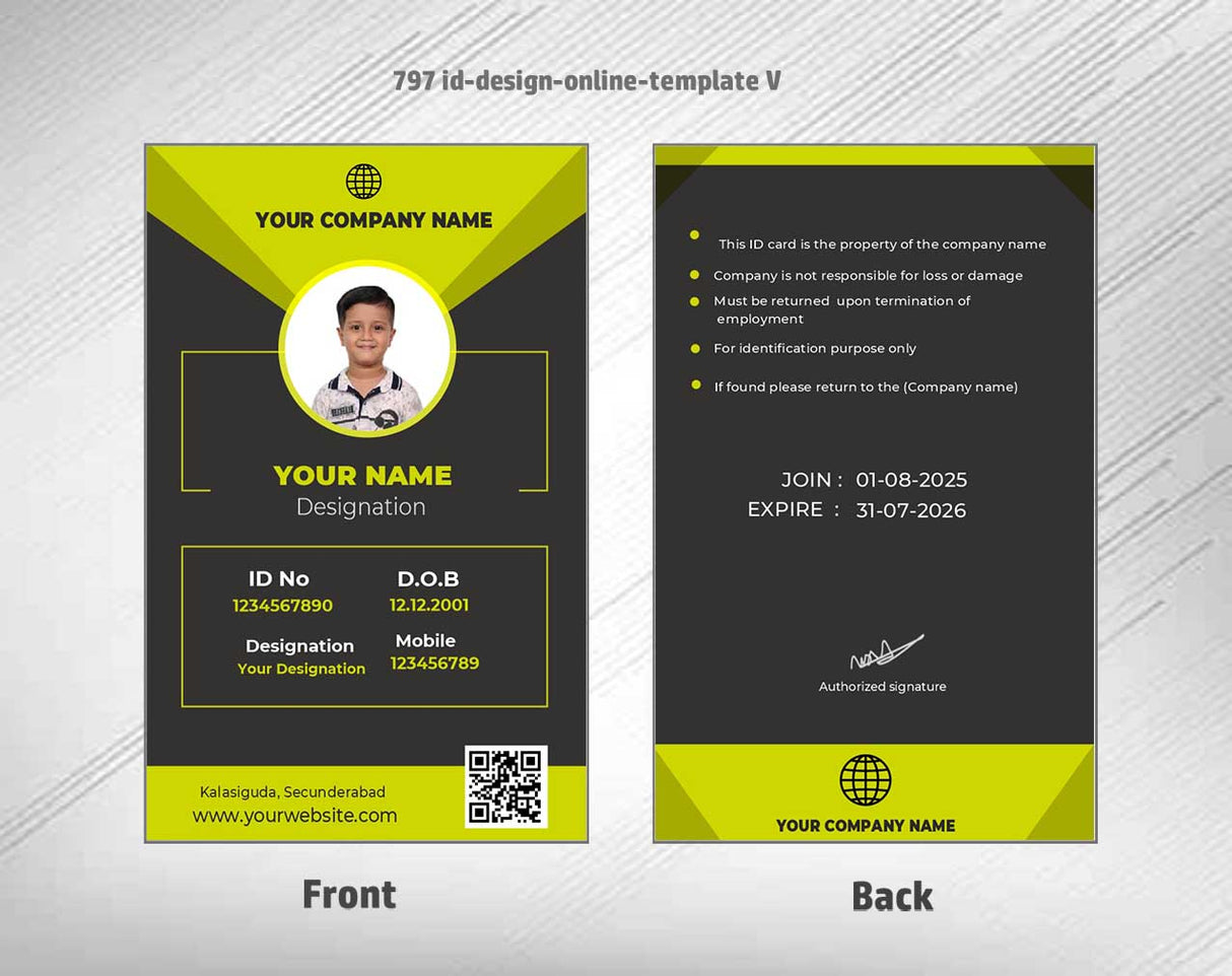 7/8 CorelDraw 11 Printable ID Card Design Templates | 100 Editable Designs India