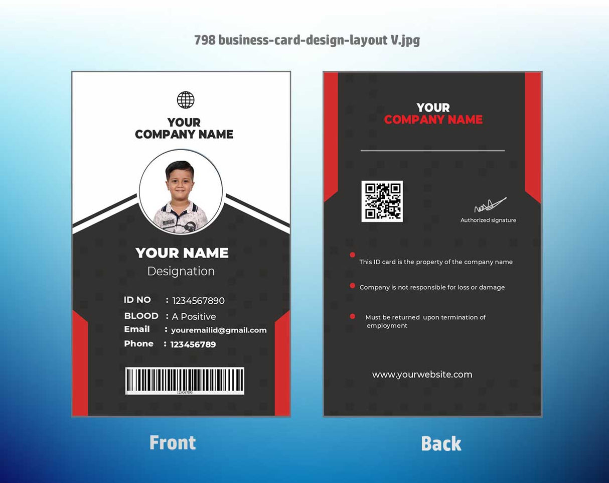 7/8 CorelDraw 11 Printable ID Card Design Templates | 100 Editable Designs India